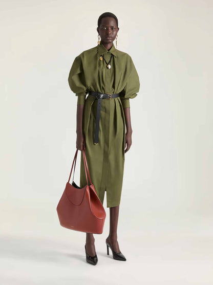 Outlet online Givenchy Mujer Vestido Midi Camisero color Verde Militar sku 721-000690 01 - Foto 2