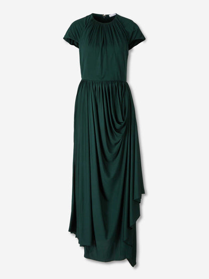 Outlet online Givenchy Mujer Vestido Maxi Drapeado color Verde Jungla sku 721-000692 01 - Foto 1