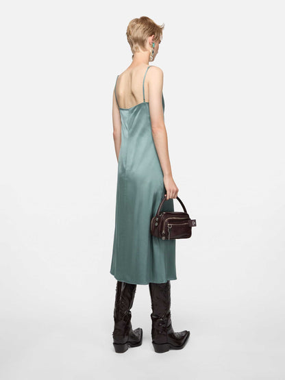 Acne Studios Mujer Barcelona Vestido Midi satin color Verde Turquesa sku 721-000693 01 - Foto 4