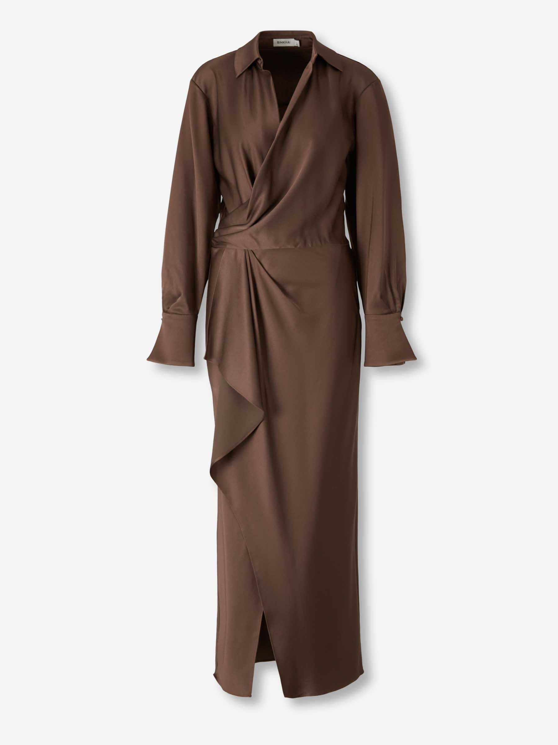 Outlet online Simkhai Mujer Vestido Midi Asimétrico color Marrón sku 721-000715 01 - Foto 1