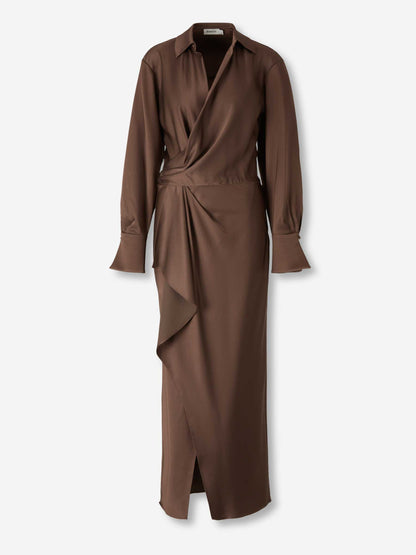 Outlet online Simkhai Mujer Vestido Midi Asimétrico color Marrón sku 721-000715 01 - Foto 1