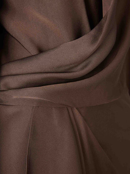 Outlet online Simkhai Mujer Vestido Midi Asimétrico color Marrón sku 721-000715 01 - Foto 4