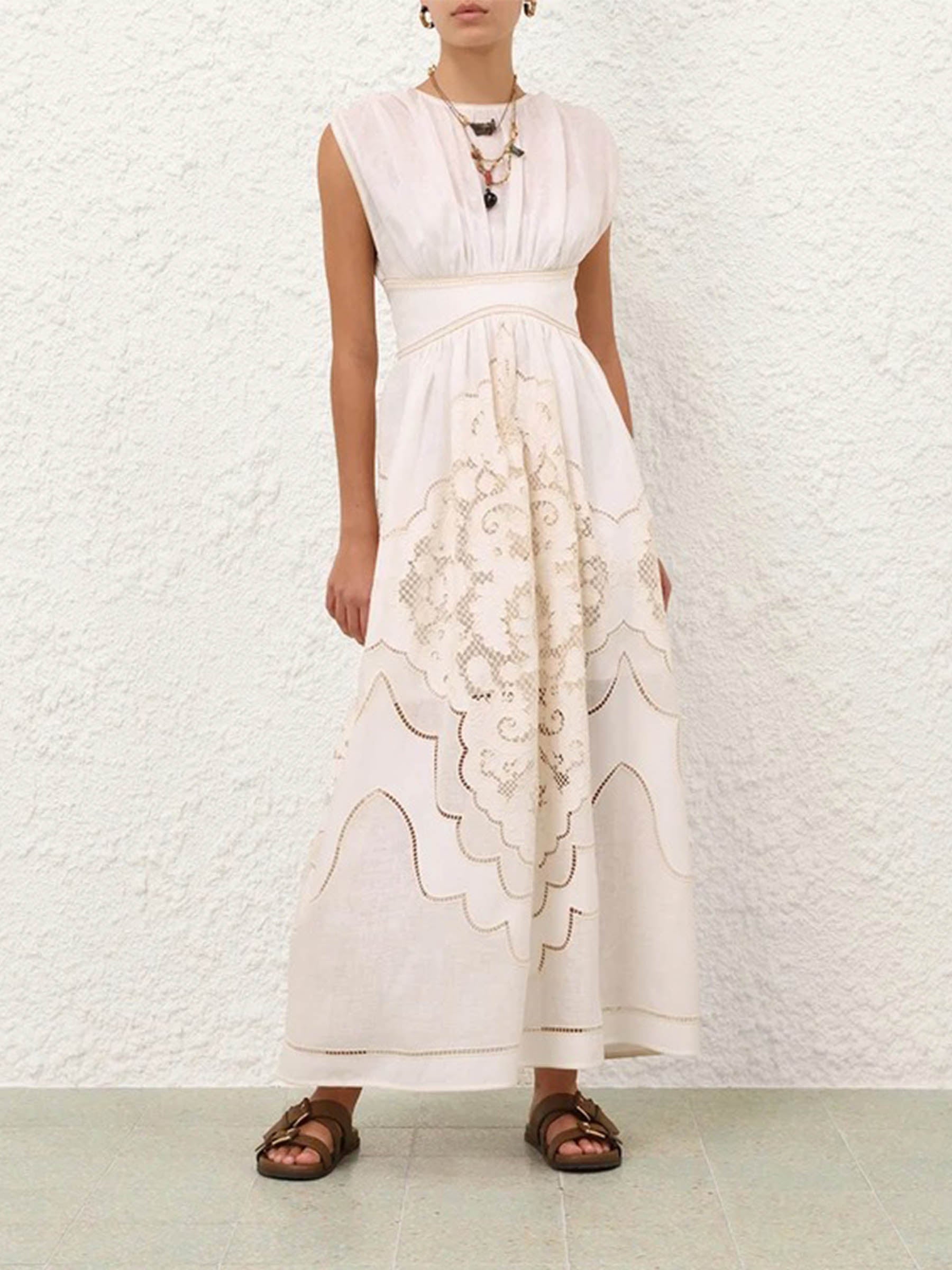 Outlet online Zimmermann Mujer Vestido Midi Daylight color Crema sku 721-000733 01 - Foto 2
