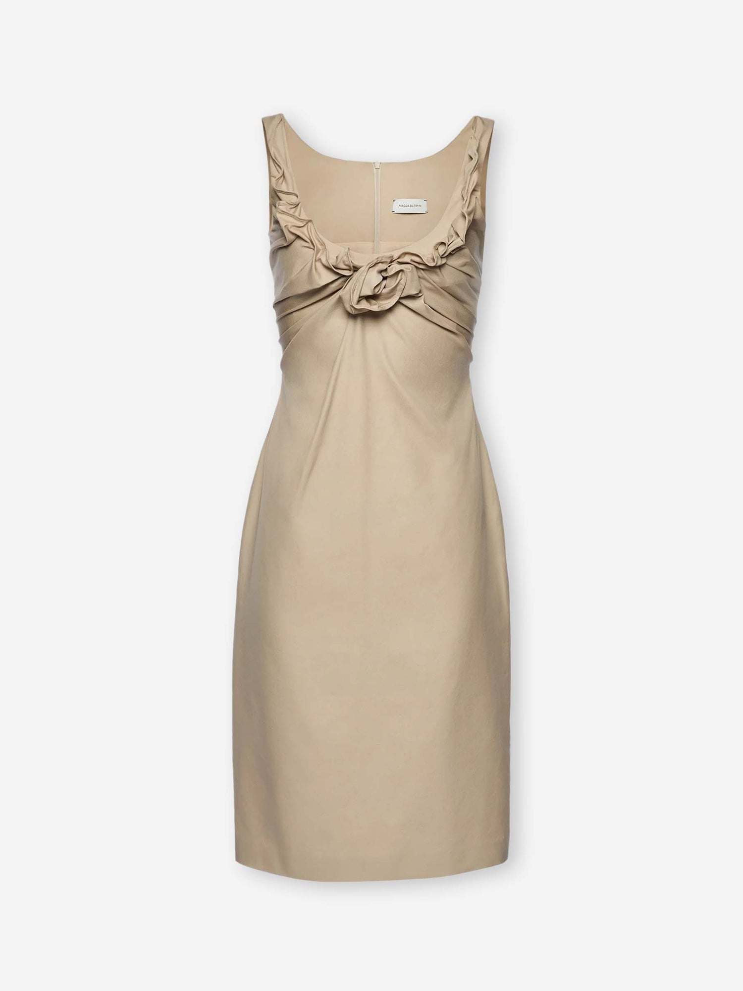 Outlet online Magda Butrym Mujer Vestido Midi Escote Drapeado color Beige sku 721-000736 01 - Foto 1