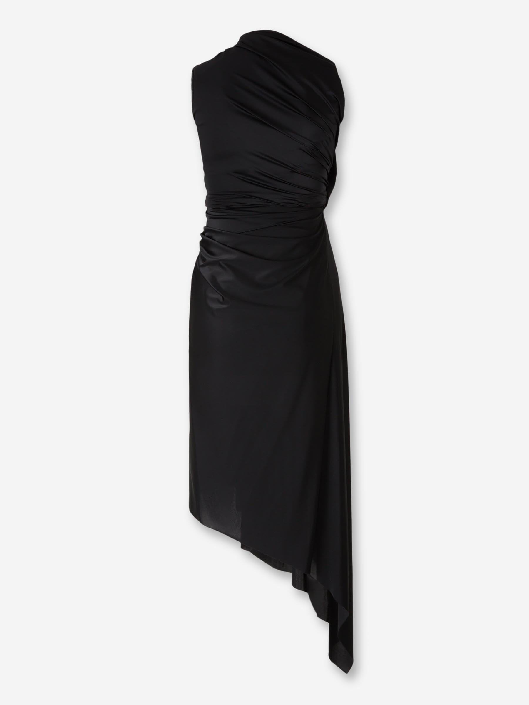 Outlet online Balenciaga Mujer Vestido Midi Drapeado color Negro sku 721-000737 01 - Foto 2