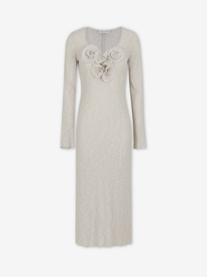 Magda Butrym Mujer Barcelona Vestido Midi Floral color Beige sku 721-000769 01 - Foto 1