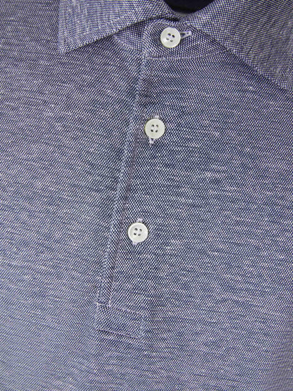 Outlet online Borrelli Hombre Polo Algodon Y Lino color Azul Cobalto sku 551-000338 02 - Foto 3