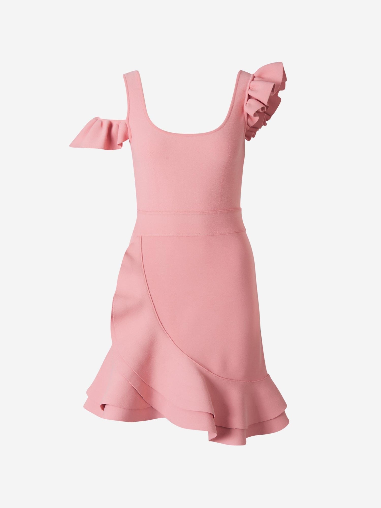 Outlet online Alexander McQueen Mujer Vestido Volantes Mini color Rosa Empolvado sku 731-005238 01 - Foto 1
