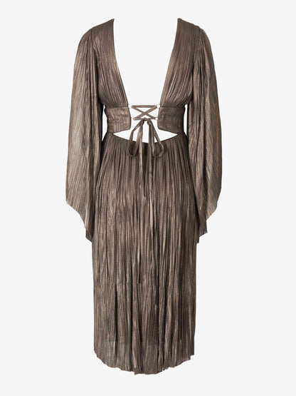 Outlet online Maria Lucia Hohan Mujer Vestido Metalizado Midi color Marrón sku 731-005301 01 - Foto 2
