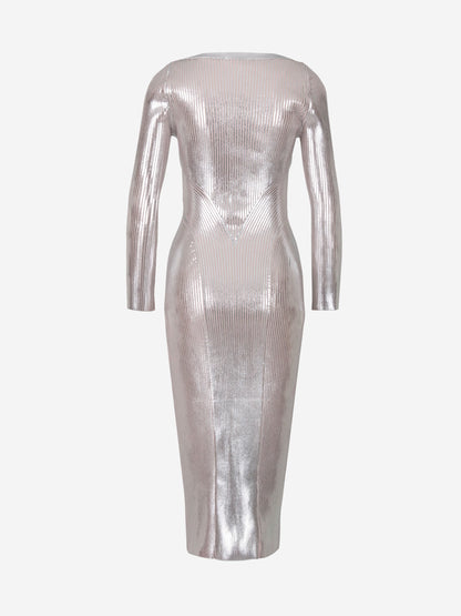 Outlet online Maria Lucia Hohan Mujer Vestido Punto Helen color Plateado sku 731-005599 01 - Foto 2