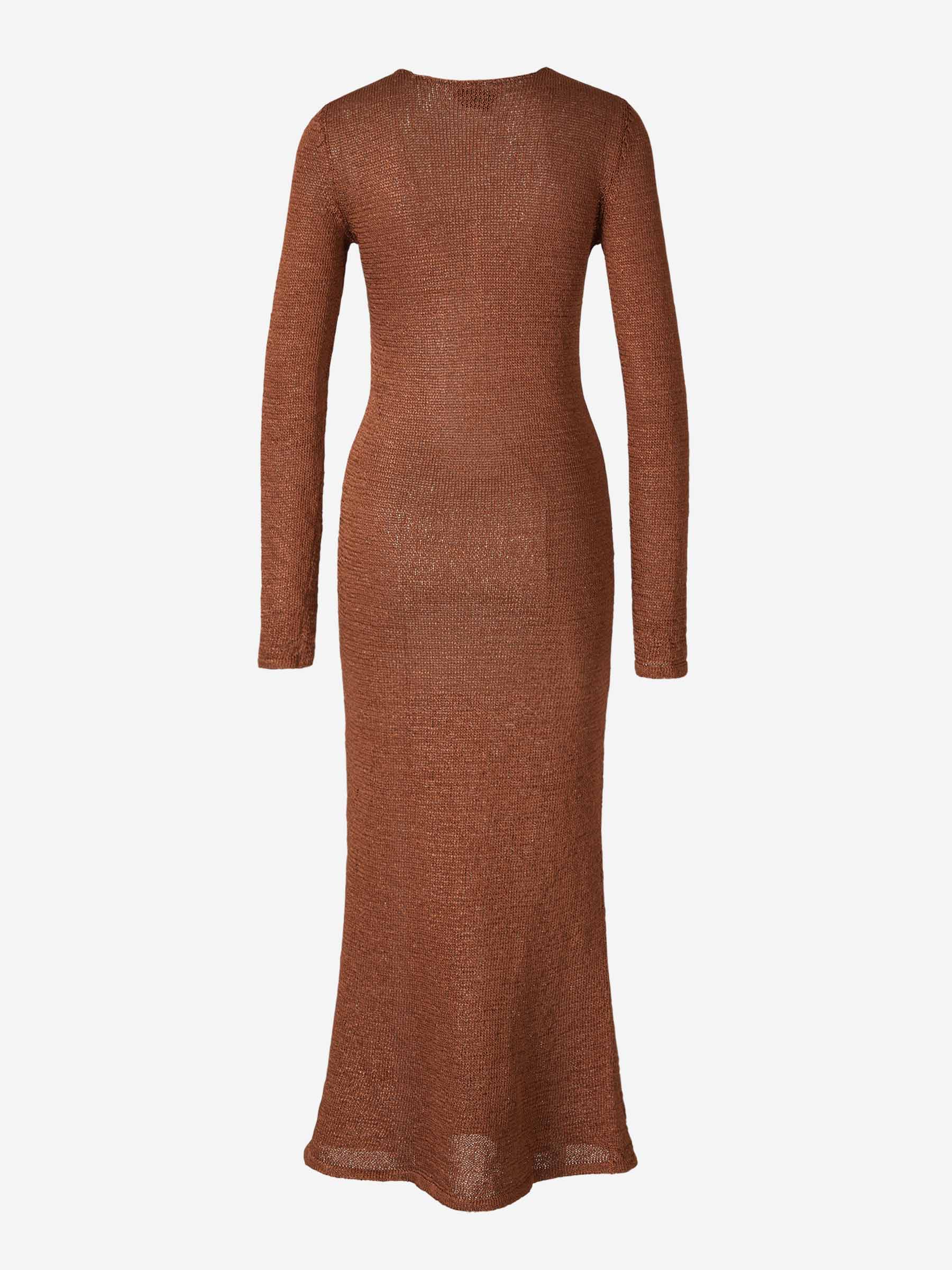 Outlet online Tom Ford Mujer Vestido Punto Midi color Marrón sku 731-005636 01 - Foto 2