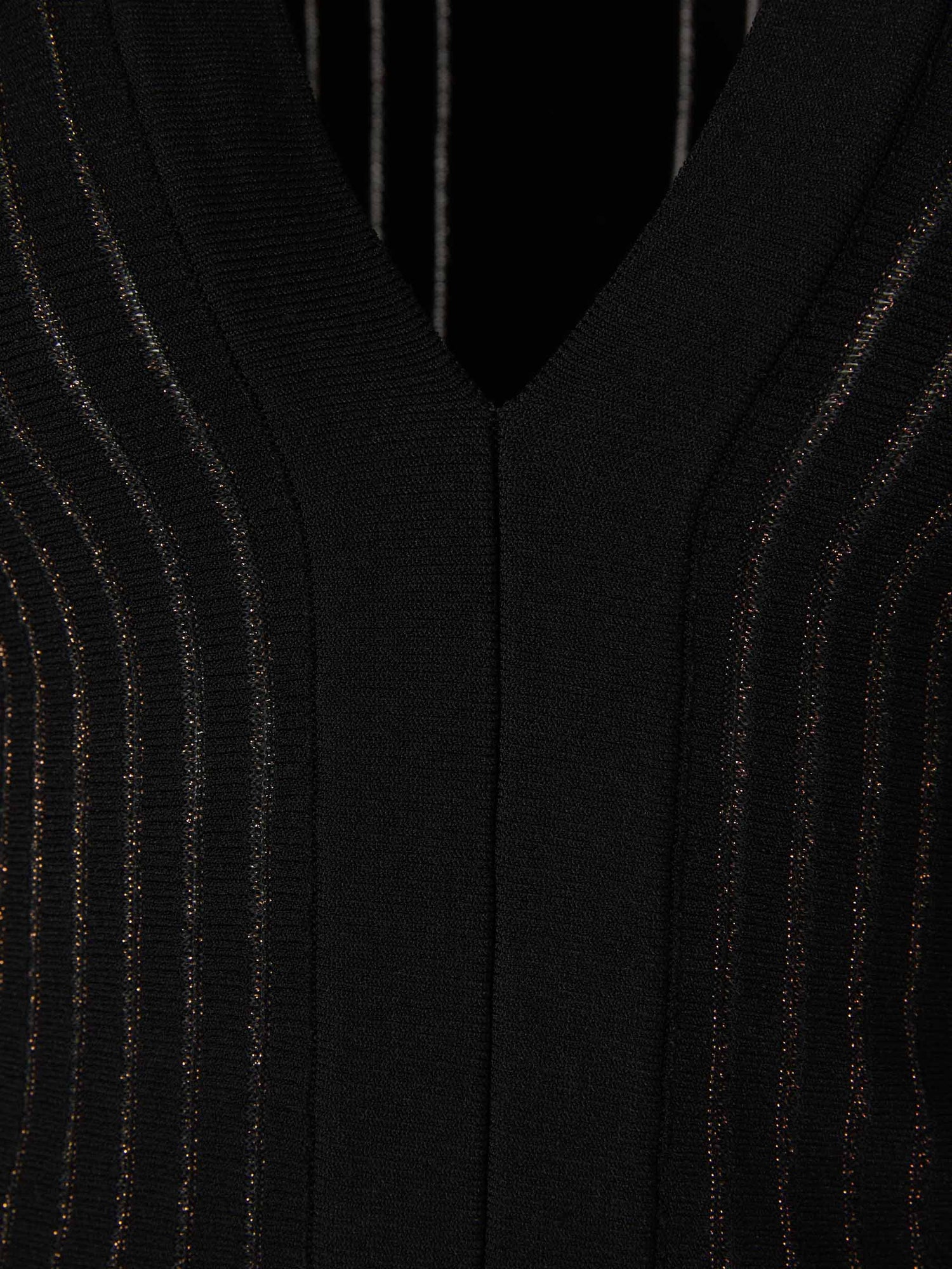Outlet online Balmain Mujer Vestido Punto Brillante color Negro sku 731-005736 01 - Foto 3