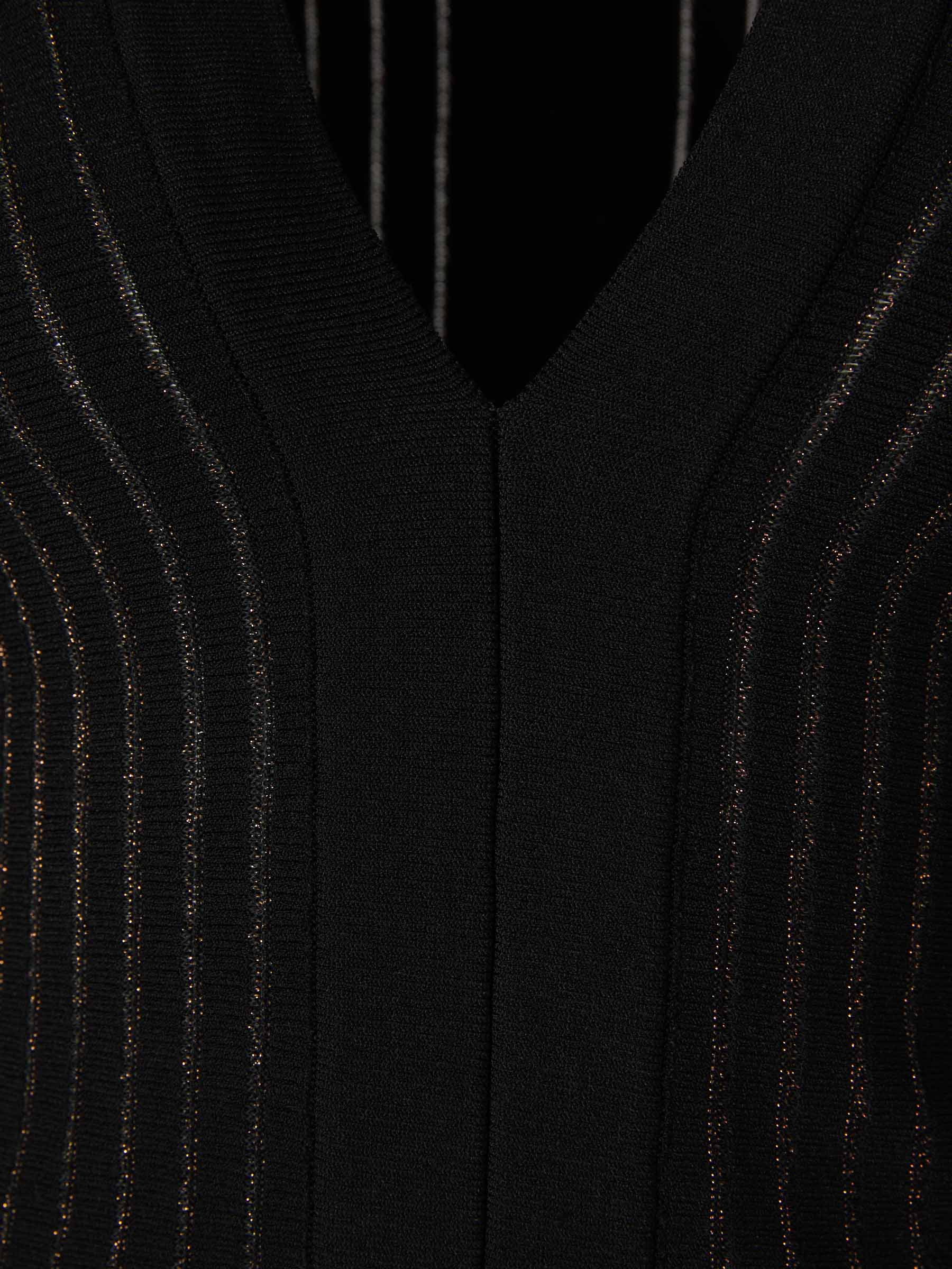 Outlet online Balmain Mujer Vestido Punto Brillante color Negro sku 731-005736 01 - Foto 3