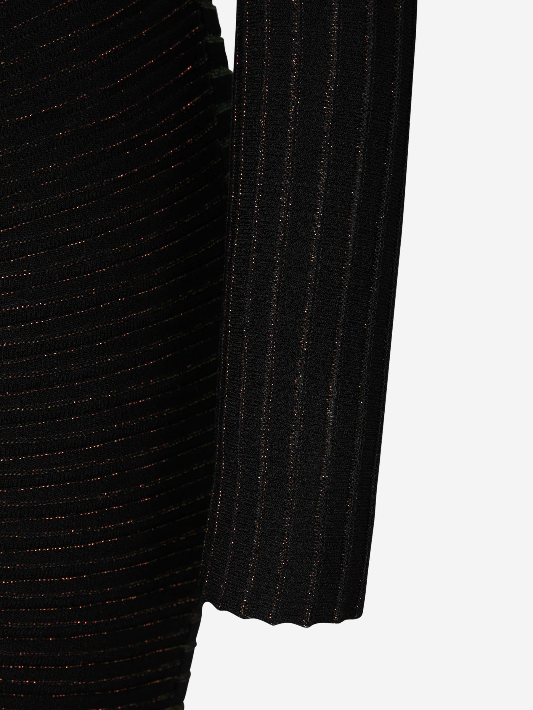 Outlet online Balmain Mujer Vestido Punto Brillante color Negro sku 731-005736 01 - Foto 4