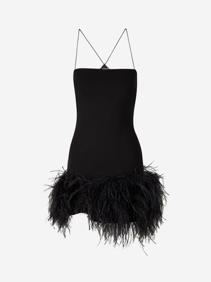 Outlet online The Attico Mujer Vestido Fujiko Plumas color Negro sku 731-005774 01 - Foto 1