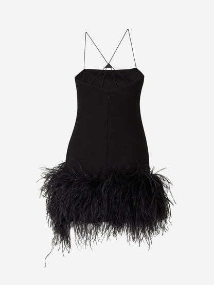 Outlet online The Attico Mujer Vestido Fujiko Plumas color Negro sku 731-005774 01 - Foto 2