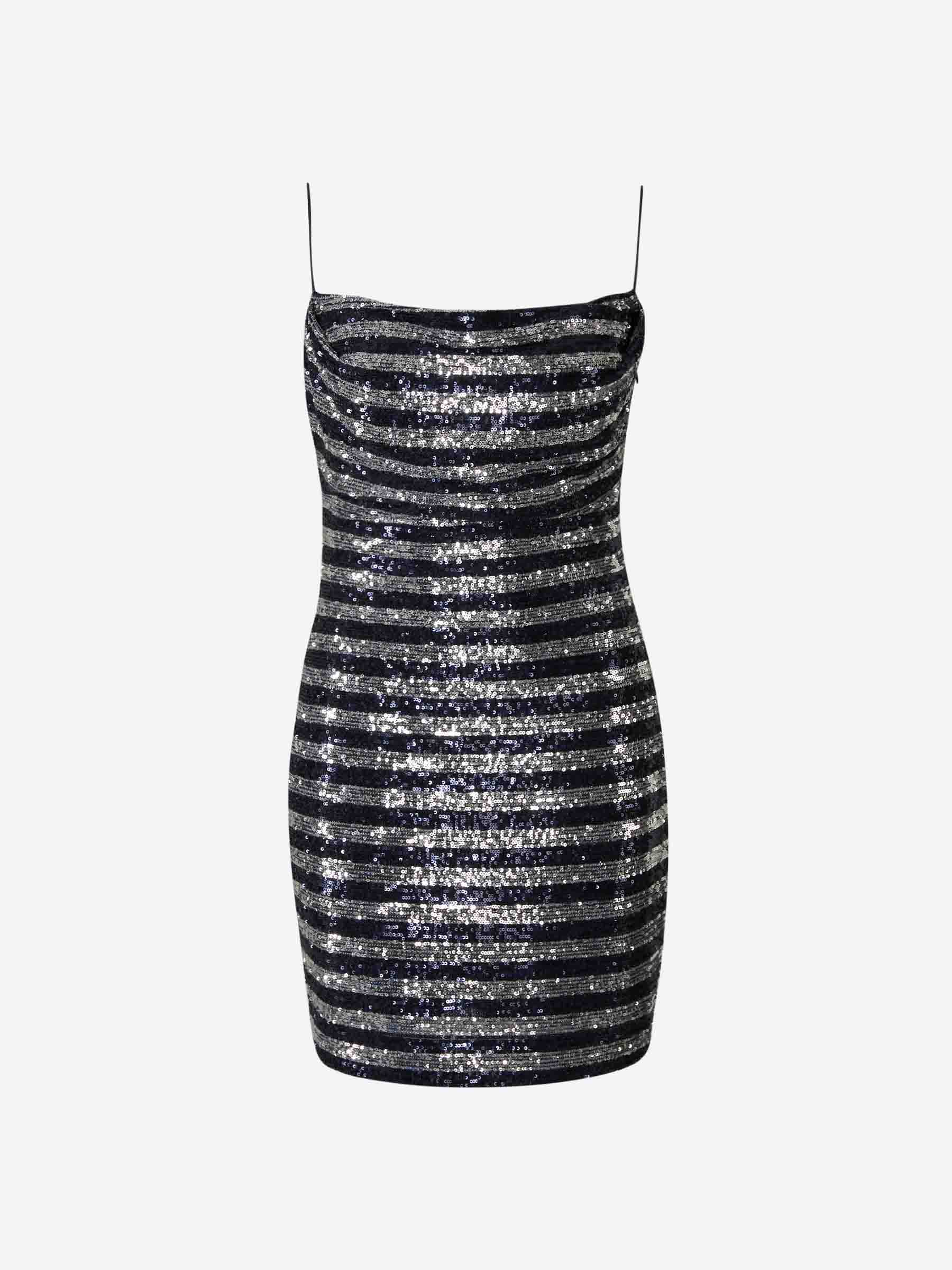 Outlet online Balmain Mujer Vestido Lentejuelas Mini color Plateado sku 731-005800 01 - Foto 1