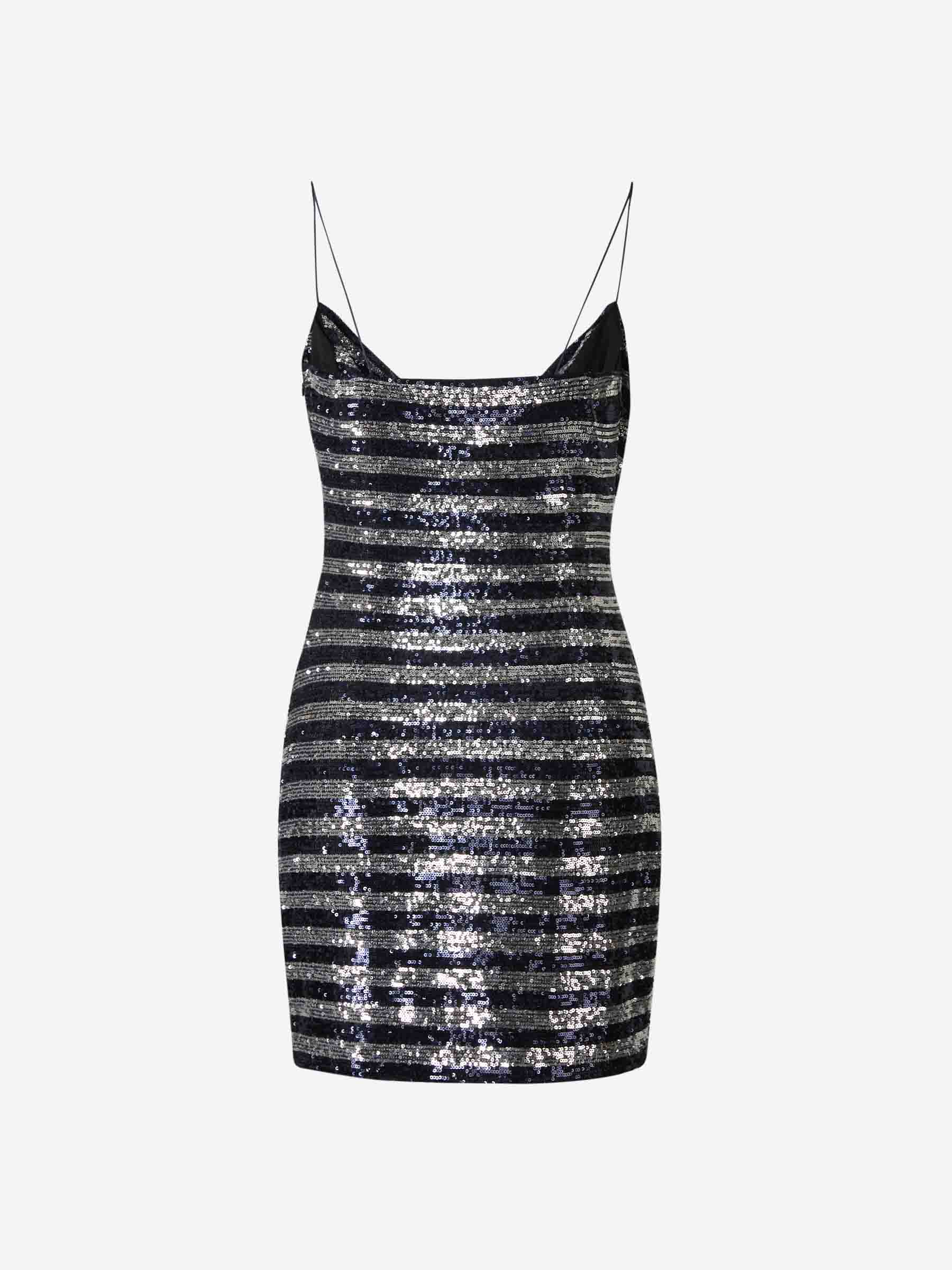 Outlet online Balmain Mujer Vestido Lentejuelas Mini color Plateado sku 731-005800 01 - Foto 2