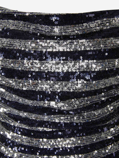 Outlet online Balmain Mujer Vestido Lentejuelas Mini color Plateado sku 731-005800 01 - Foto 3