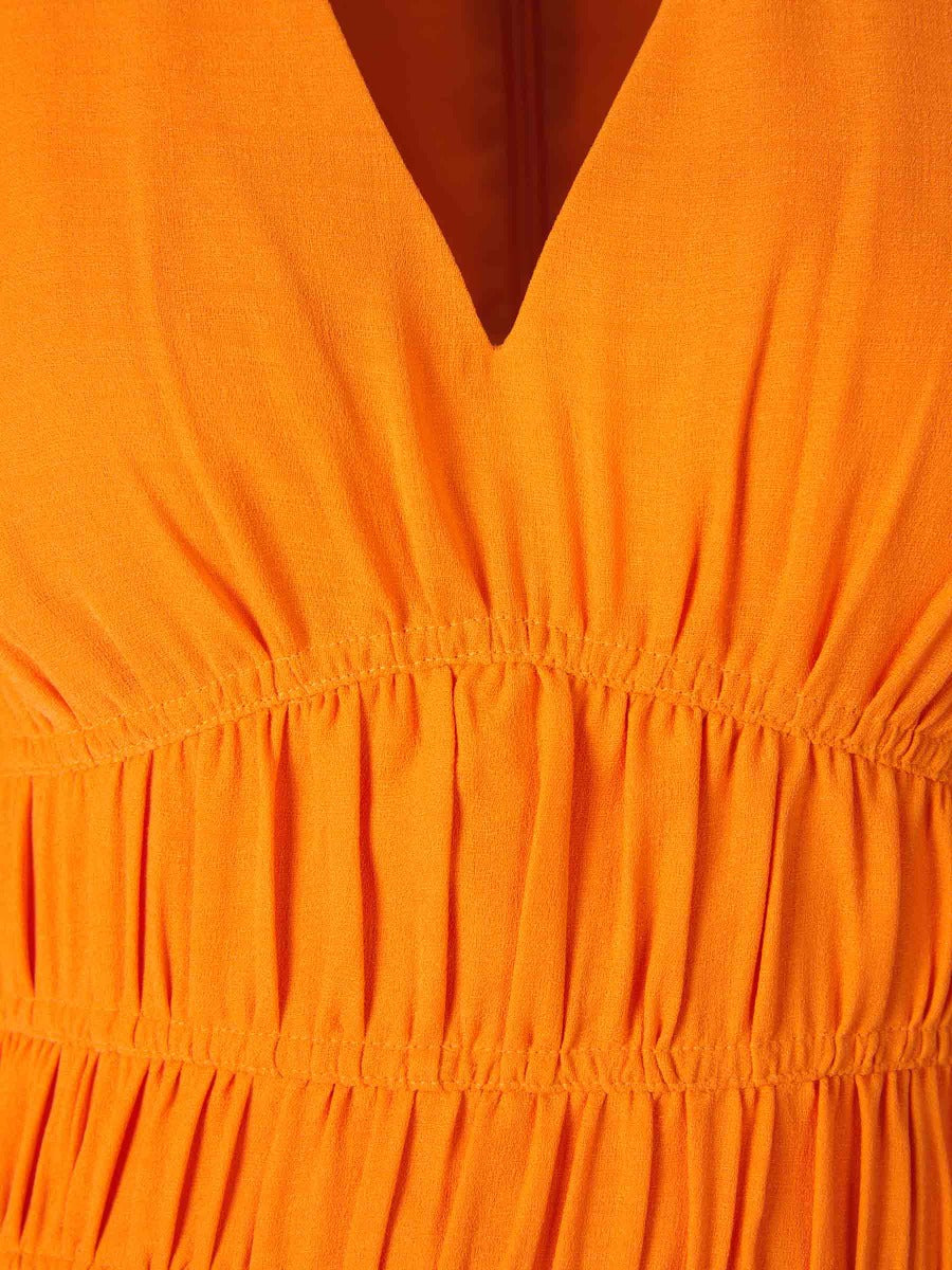 Outlet online Simkhai Mujer Vestido Mini Fruncido color Naranja sku 731-005833 09 - Foto 4