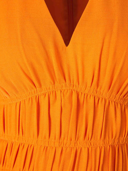 Outlet online Simkhai Mujer Vestido Mini Fruncido color Naranja sku 731-005833 09 - Foto 4