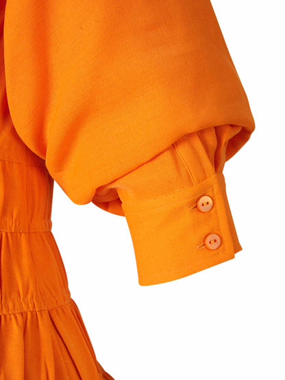Outlet online Simkhai Mujer Vestido Mini Fruncido color Naranja sku 731-005833 09 - Foto 3