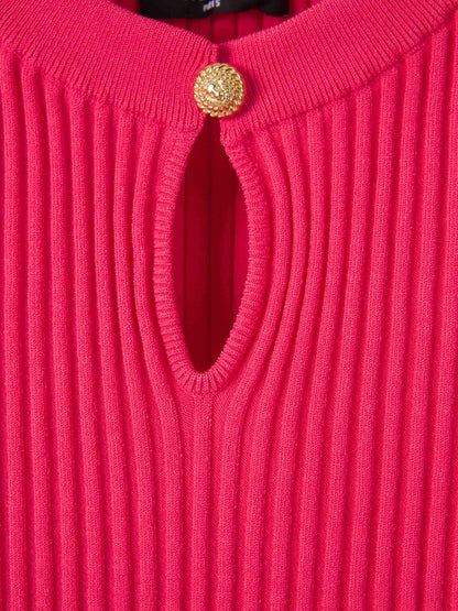 Outlet online Balmain Mujer Vestido Mini de Punto color Rosa sku 731-005917 01 - Foto 3