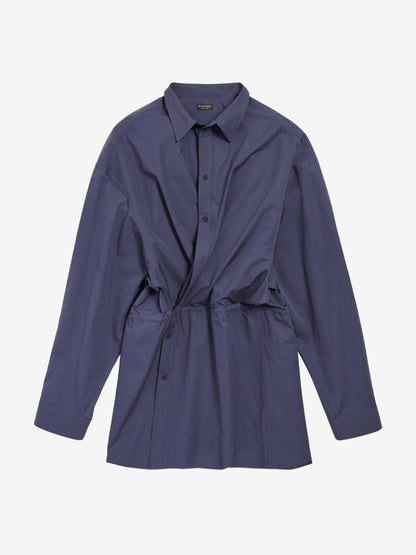 Outlet online Balenciaga Mujer Vestido Mini Camisero color Azul Marino sku 731-005980 01 - Foto 1