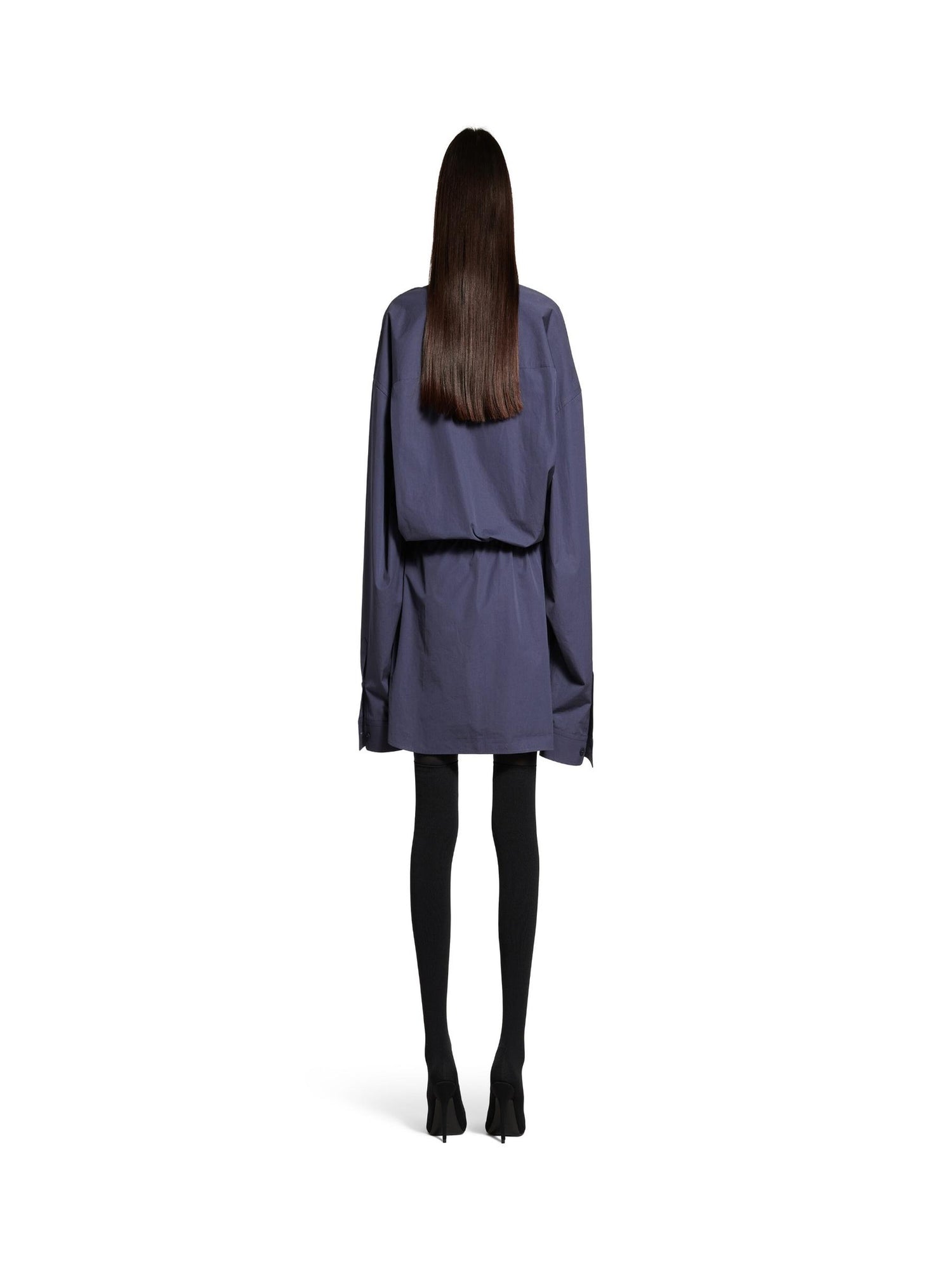 Outlet online Balenciaga Mujer Vestido Mini Camisero color Azul Marino sku 731-005980 01 - Foto 3