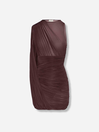 Outlet online Magda Butrym Mujer Vestido Mini Drapeado color Burdeos sku 731-006069 01 - Foto 1