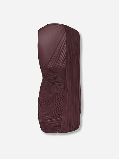 Outlet online Magda Butrym Mujer Vestido Mini Drapeado color Burdeos sku 731-006069 01 - Foto 2