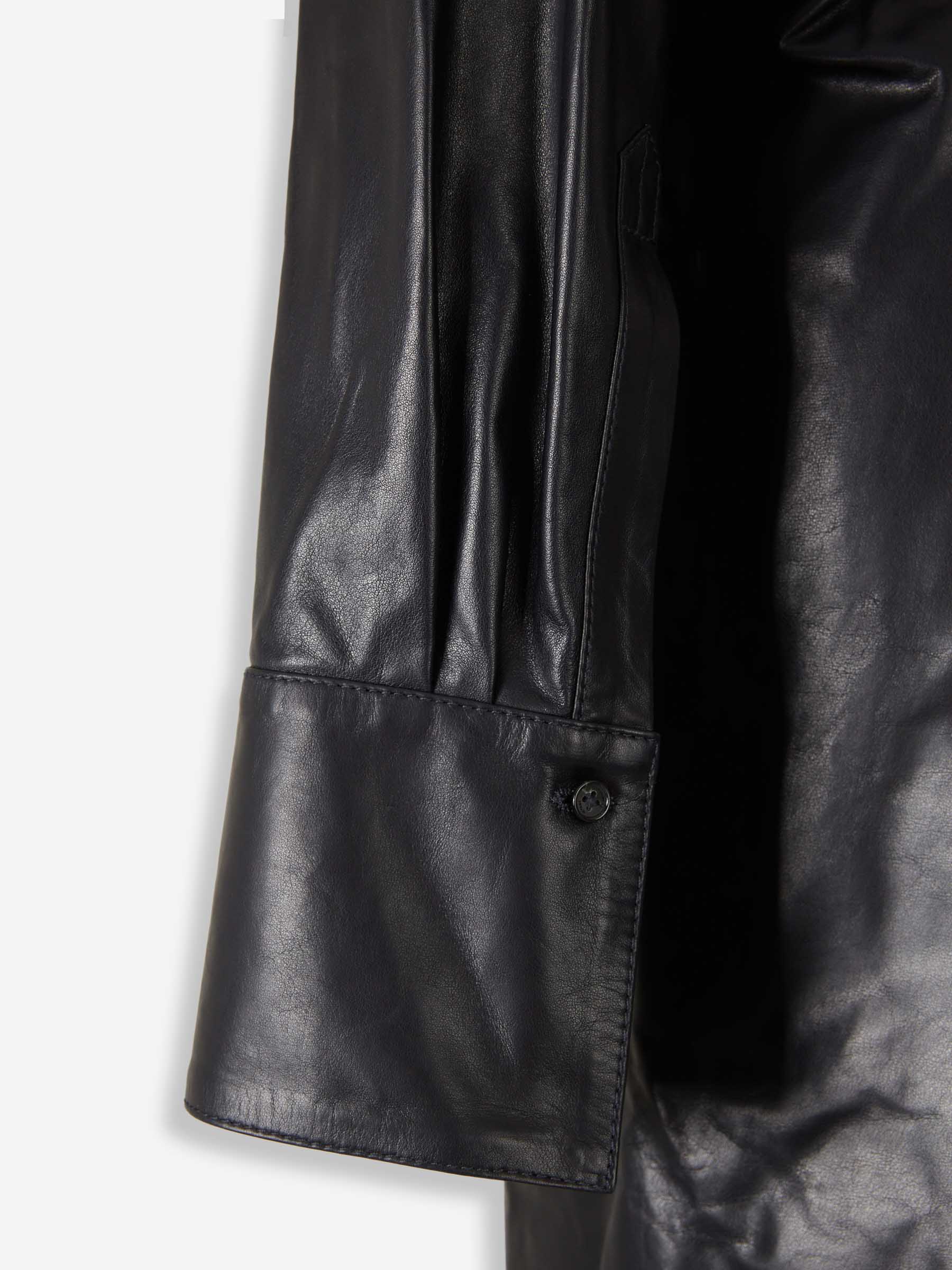 Outlet online TOTEME Mujer Vestido Camisero Cuero color Azul Noche sku 731-006086 01 - Foto 4