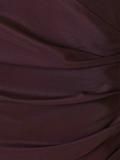 Mugler Mujer Barcelona Vestido Mini Drapeado color Burdeos sku 731-006098 01 - Foto 3