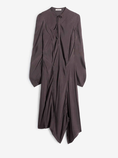 Outlet online Lemaire Mujer Vestido Midi Pliegues color Marrón Oscuro sku 731-006150 01 - Foto 1