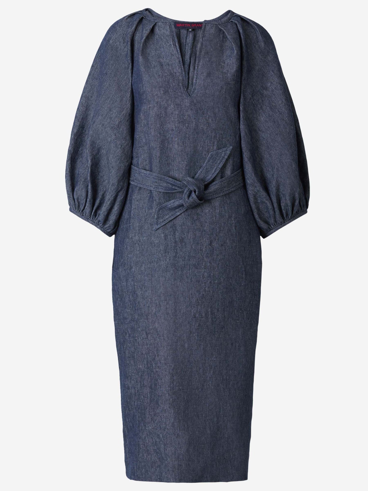 Outlet online Martin Grant Mujer Vestido Cinturón Lino color Azul Marino sku 732-000886 01 - Foto 1