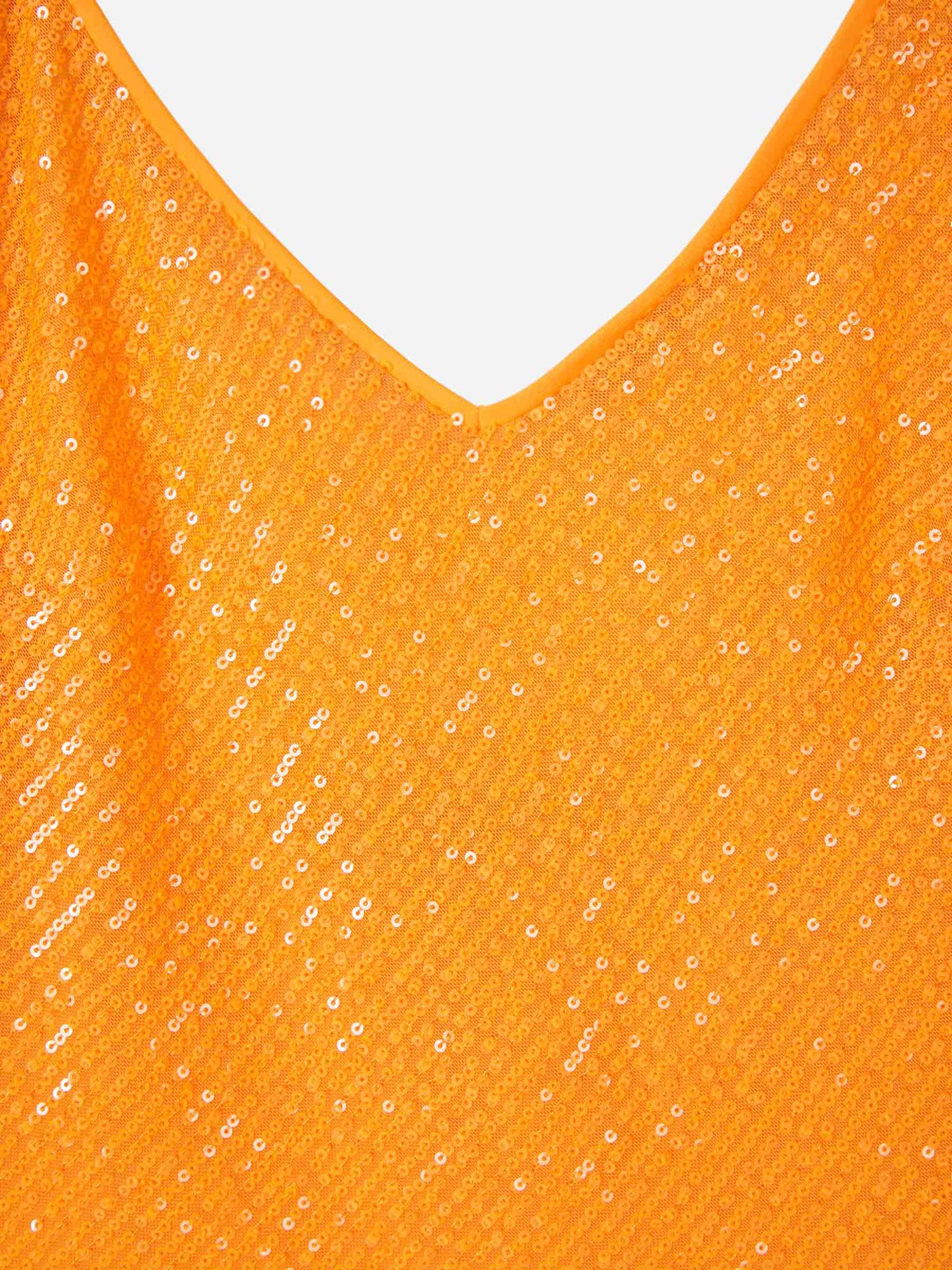 Outlet online Rotate Mujer Vestido Lencero Lentejuelas color Naranja sku 732-001052 01 - Foto 3