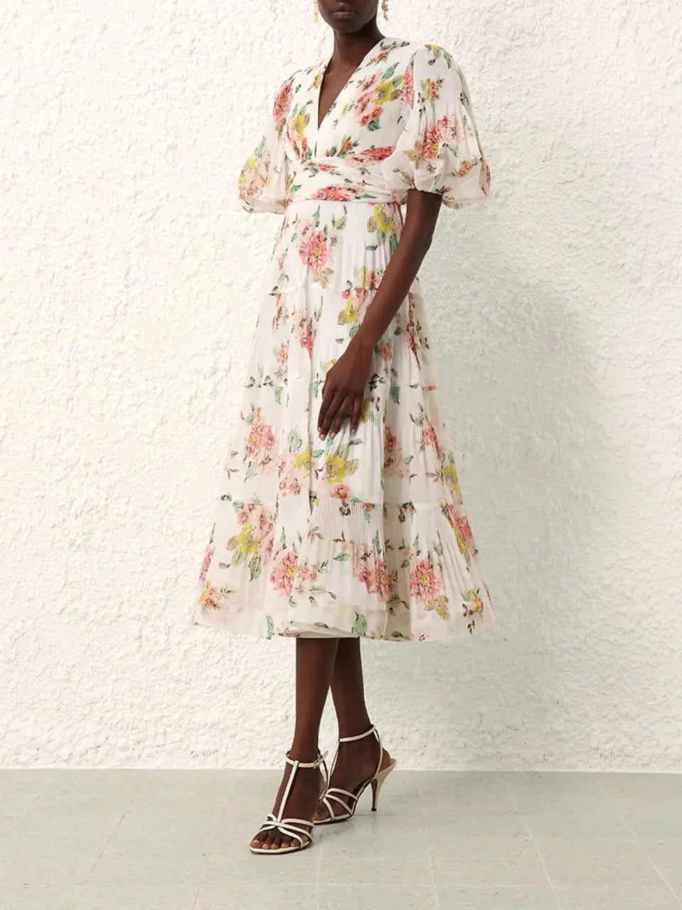 Zimmermann Vestido Midi Plisado color Floral sku 732-001278 01 - Foto 2