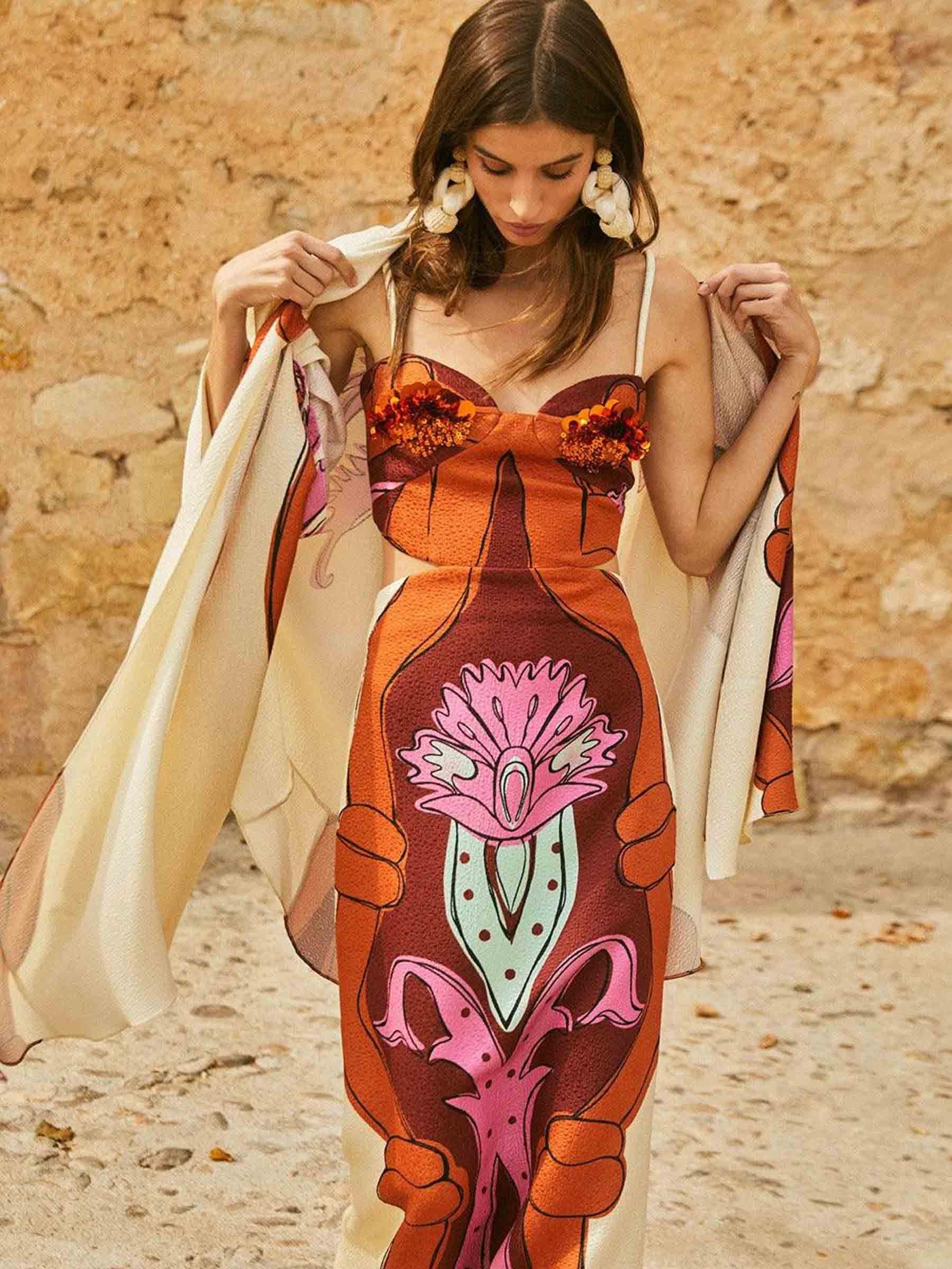 Outlet online Johanna Ortiz Mujer Vestido Jaquard Flores color Multicolor sku 732-001225 01 - Foto 5