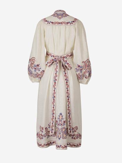 Outlet online Zimmermann Mujer Vestido Bordado Lino color Beige sku 732-001248 01 - Foto 2