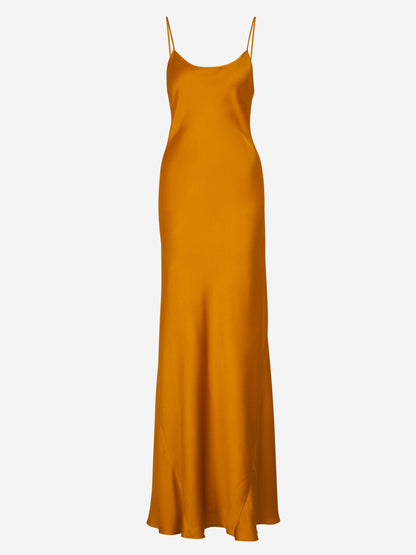 Outlet online Victoria Beckham Mujer Vestido Maxi Satinado color Naranja Claro sku 732-001274 01 - Foto 1