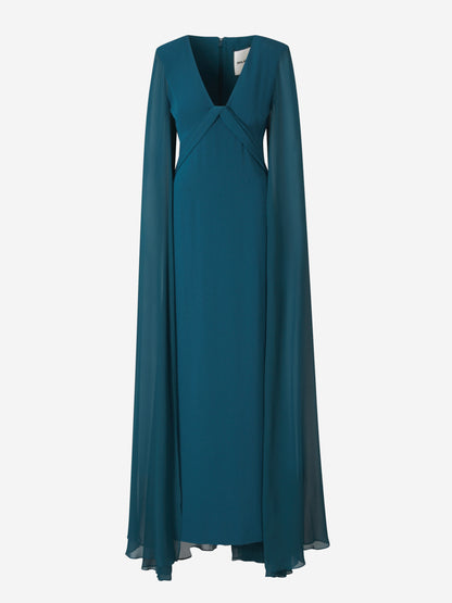 Outlet online Roland Mouret Mujer Vestido Maxi Crepé Capas color Azul sku 732-001393 01 - Foto 1