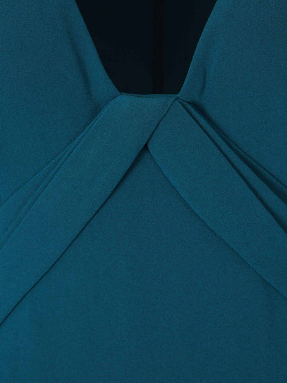 Outlet online Roland Mouret Mujer Vestido Maxi Crepé Capas color Azul sku 732-001393 01 - Foto 3