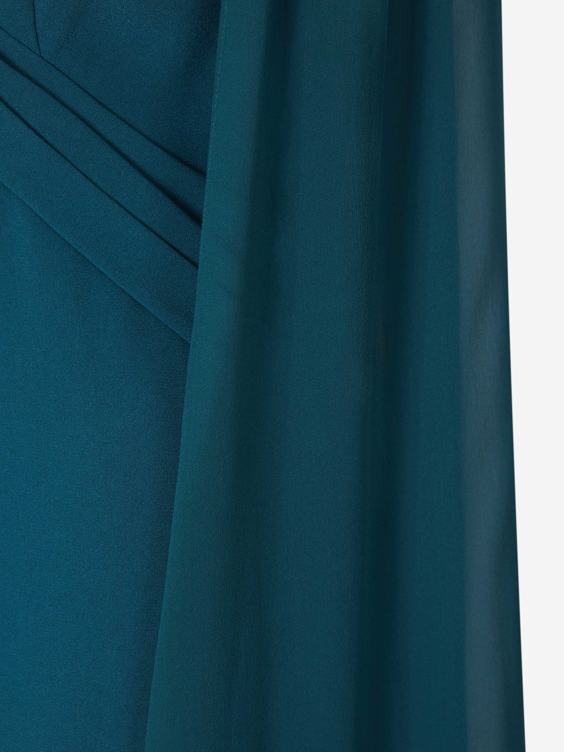 Outlet online Roland Mouret Mujer Vestido Maxi Crepé Capas color Azul sku 732-001393 01 - Foto 4
