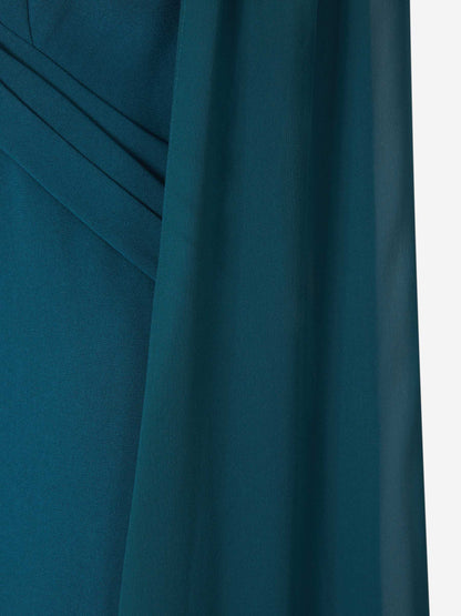 Outlet online Roland Mouret Mujer Vestido Maxi Crepé Capas color Azul sku 732-001393 01 - Foto 4