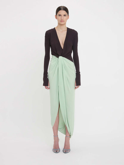 Victoria Beckham Mujer Barcelona Vestido Midi Bicolor color Negro sku 732-001422 01 - Foto 3