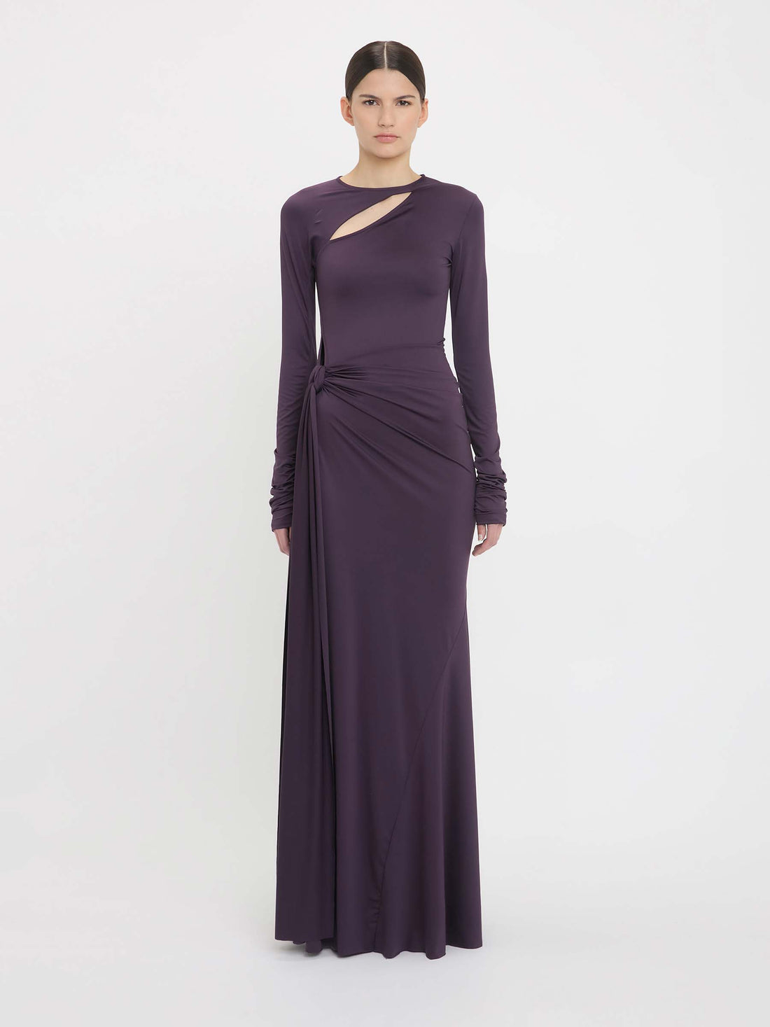 Victoria Beckham Mujer Barcelona Vestido Maxi Drapeado color Berenjena sku 732-001423 01 - Foto 2