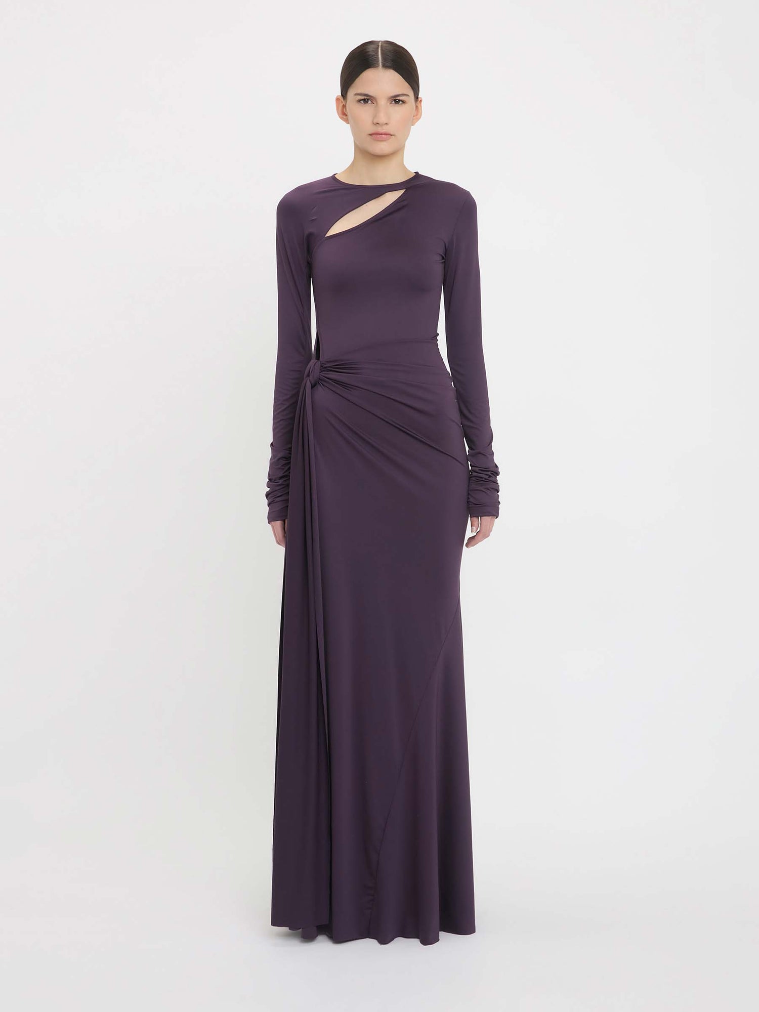 Victoria Beckham Mujer Barcelona Vestido Maxi Drapeado color Berenjena sku 732-001423 01 - Foto 2