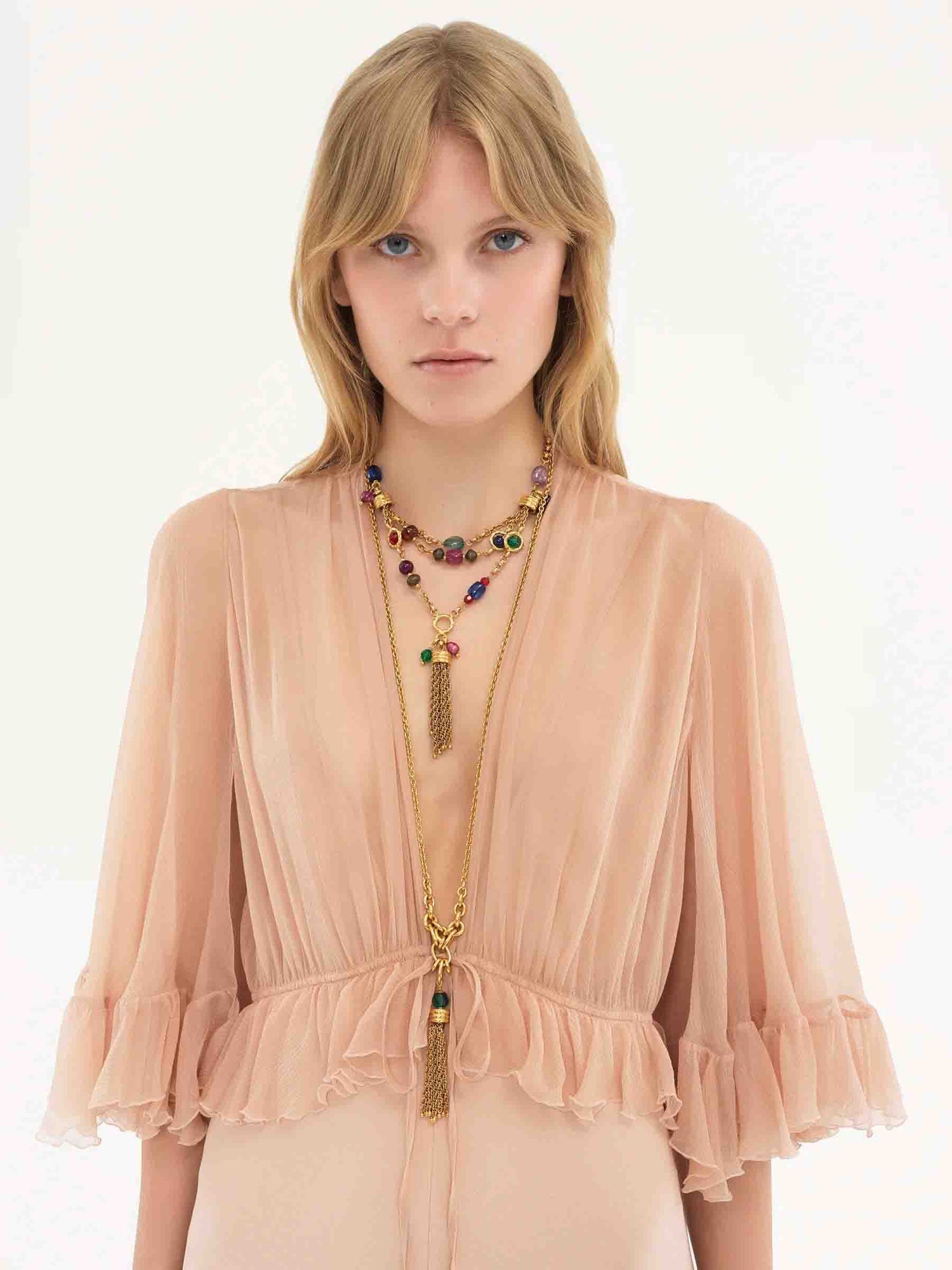 Chloé Mujer Barcelona Vestido Maxi Satén de Crepé color Rosa Palo sku 732-001443 01 - Foto 3