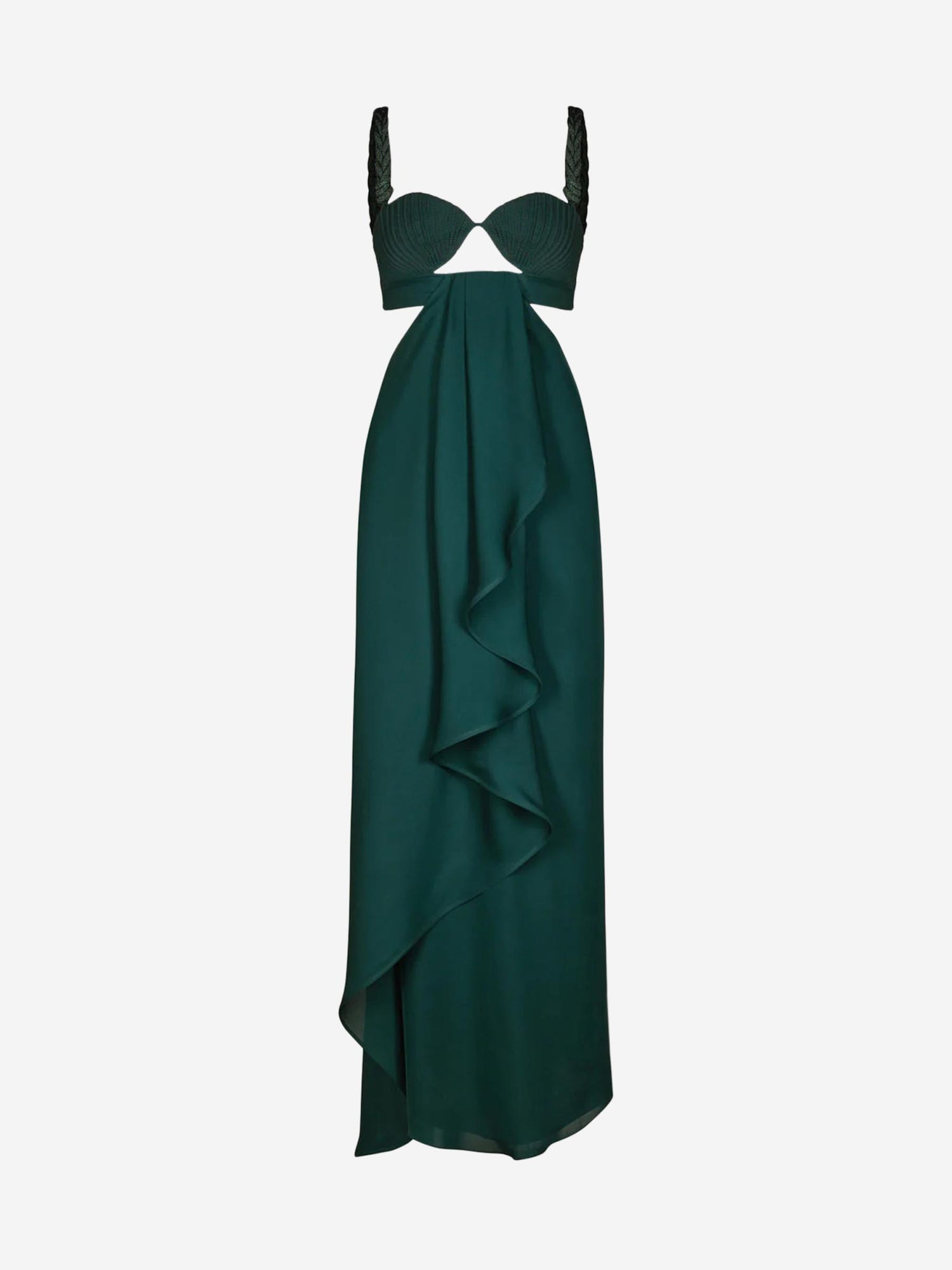 Johanna Ortiz Mujer Barcelona Vestido Maxi Sea Poem color Verde Oscuro sku 732-001453 01 - Foto 2