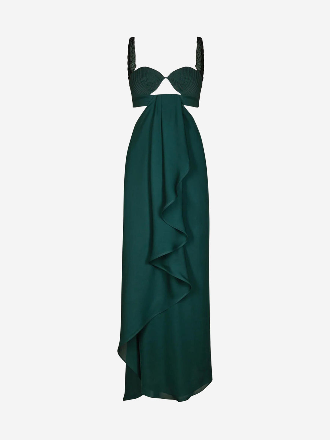 Johanna Ortiz Mujer Barcelona Vestido Maxi Sea Poem color Verde Oscuro sku 732-001453 01 - Foto 1